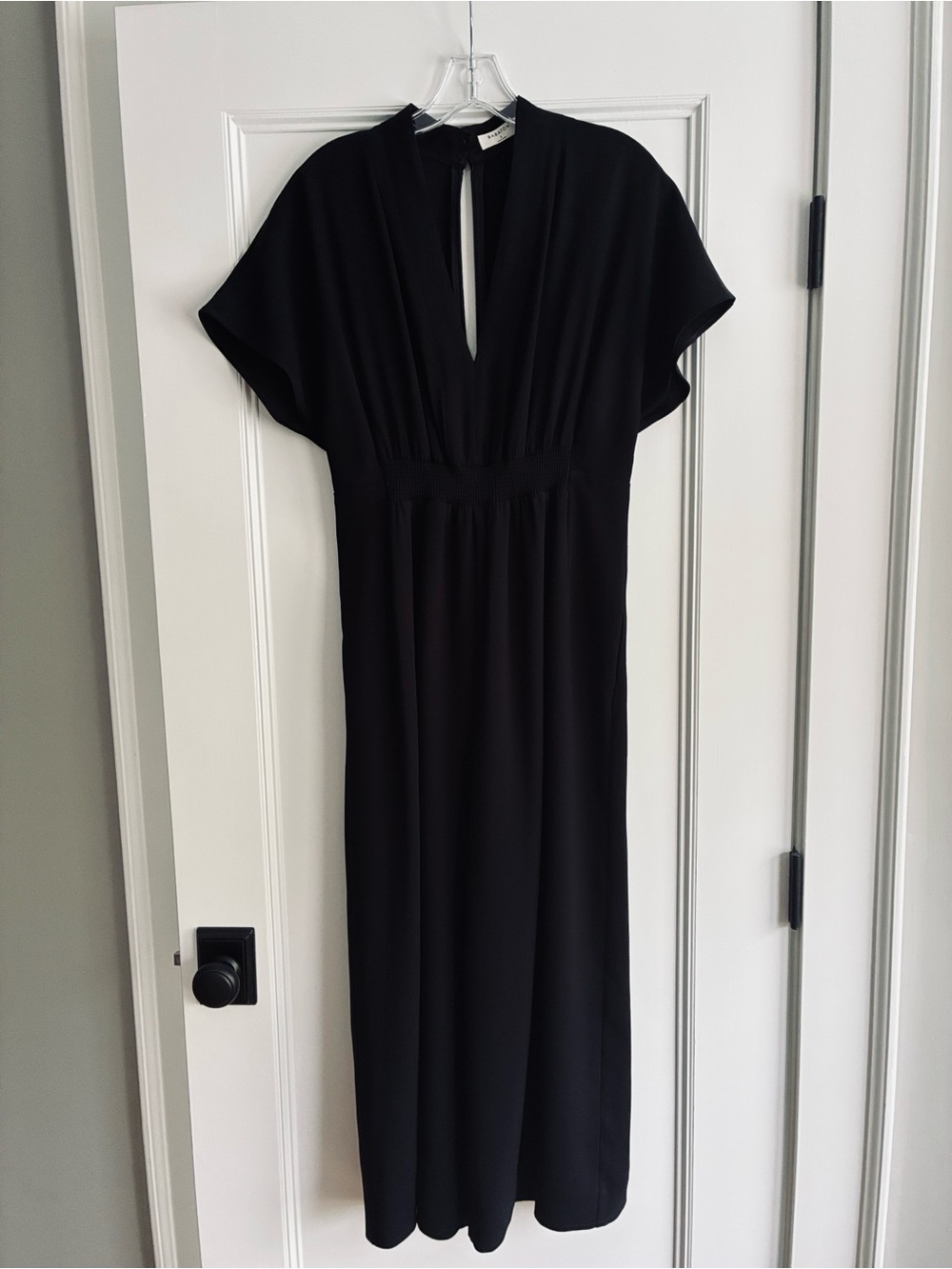 Aritzia Babaton Black Jumpsuit with Deep V Neckline